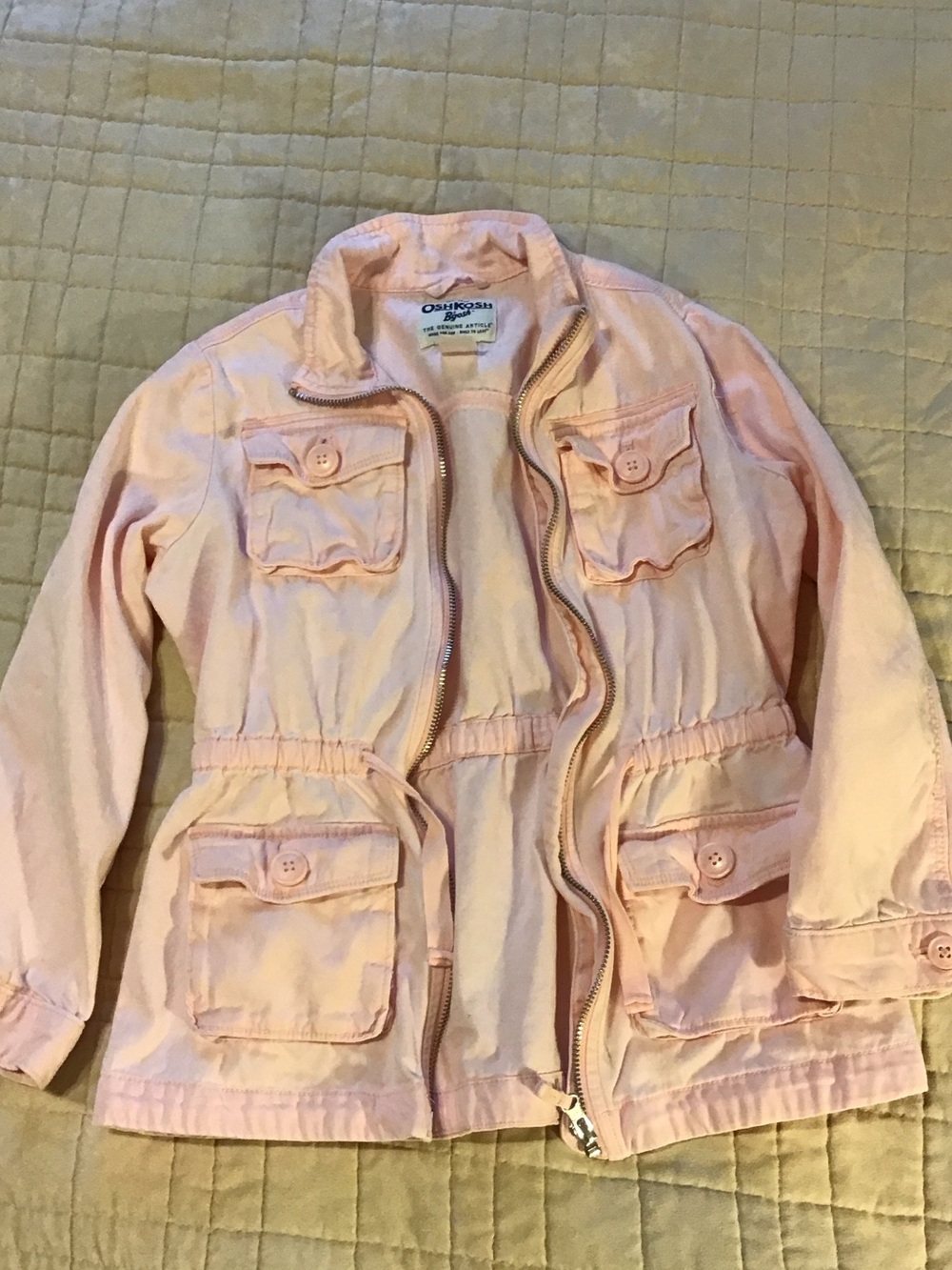 OshKosh B'gosh Girls' Pastel Pink Utility Jacket with Button Pockets